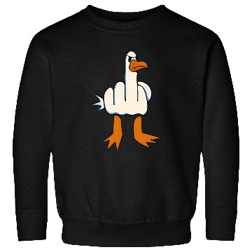 Discover Whimsical Middle Finger Goose Illustration Sweatshirts