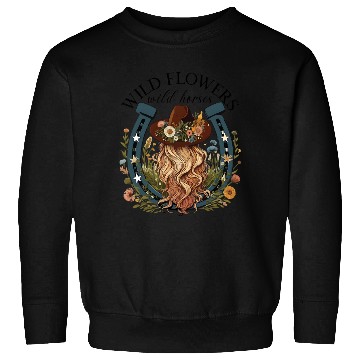 Discover Wildflowers Wild Horses Western Boho Country Sweatshirts