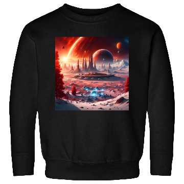 Discover Futuristic Alien Planet Landscape Sweatshirts