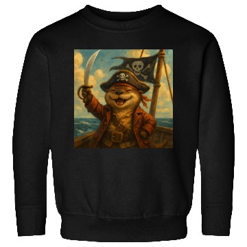 Discover Whimsical Pirate Ferret Art Sweatshirts