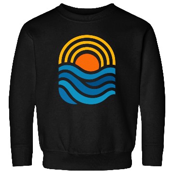 Discover Vivid Sunset Over Ocean Waves Sweatshirts