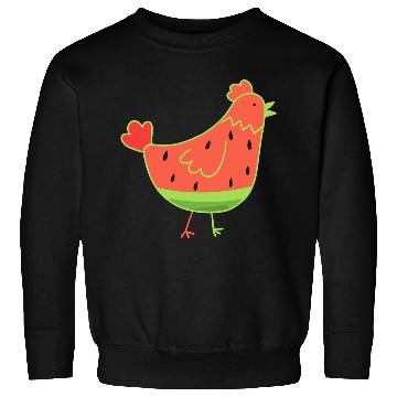 Discover Whimsical Watermelon Chicken Illustration Sweatshirts