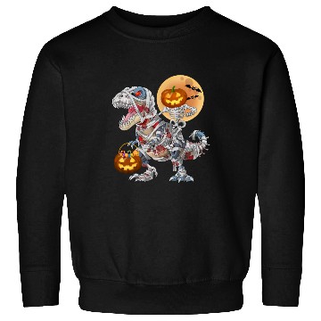 Discover Pumpkin Skeleton Riding Zombie Mummy Dinosaur  Sweatshirts