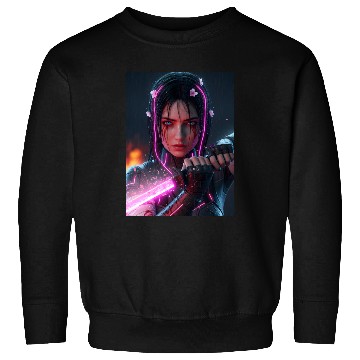 Discover Cyberpunk Samurai Girl Sweatshirts