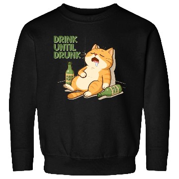 Discover Humorous Cat Drinking Alcohol Meme Design Sweatshirts