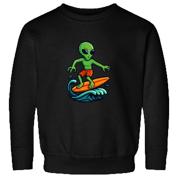 Discover alien surfing Sweatshirts