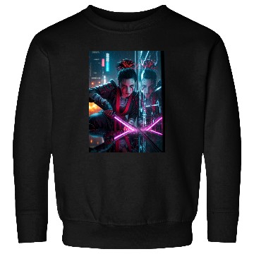 Discover Cyberpunk Samurai Girl Sweatshirts