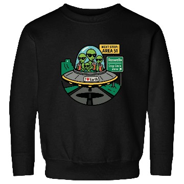 Discover Alien road trip Sweatshirts
