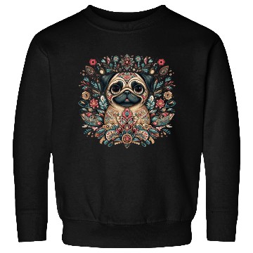 Discover Pug Dog Folk Art Sweatshirts