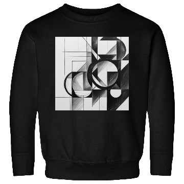 Discover Geometric Black and White Abstract Art Sweatshirts