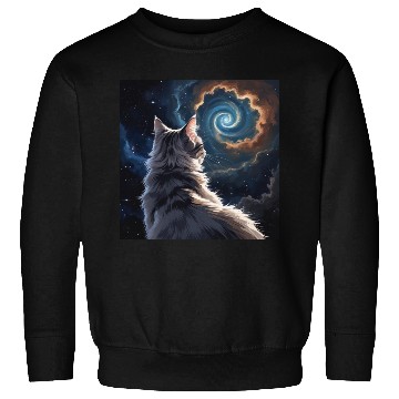 Discover Cosmic Cat Galaxy Art Sweatshirts