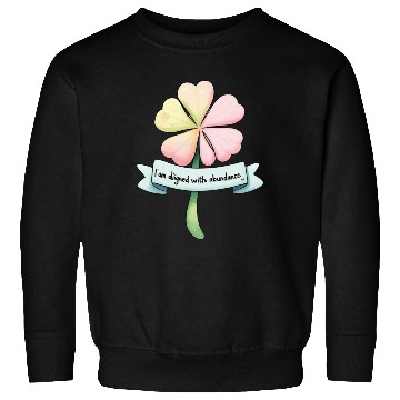 Discover Four-Leaf Clover with Affirmation Banner Sweatshirts