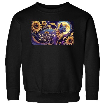 Discover Celestial Cat Among Sunflowers and Moonlit Night Sweatshirts