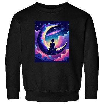 Discover Cosmic Dreamer Moon and Galaxy Scene Sweatshirts