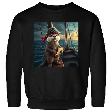 Discover Pirate Otter Sailing Adventure Sweatshirts
