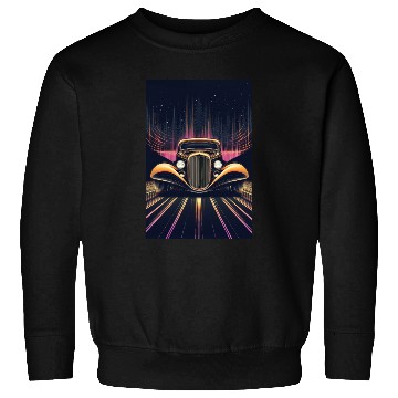 Discover Retro Ride Through Neon Nights Sweatshirts