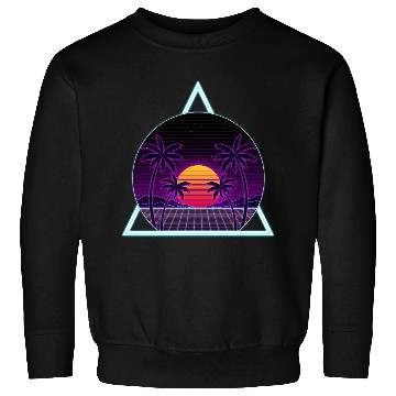 Discover Neon Sunset with Tropical Palms Sweatshirts