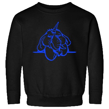 Discover Unicorn Big Elephant Sitting Angry Sad Funny Cool Sweatshirts