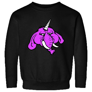 Discover Unicorn Big Elephant Sitting Angry Sad Funny Cool Sweatshirts