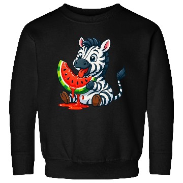 Discover Cute zebra with watermelon summer cartoon Sweatshirts