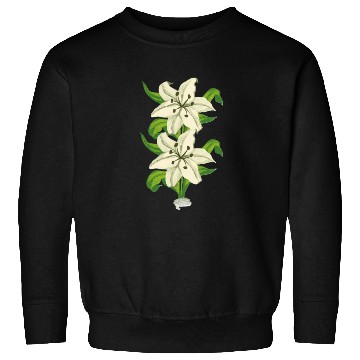 Discover Elegant White Lily Botanical Illustration Sweatshirts