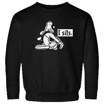 Discover Whimsical Cat and Person Yoga Illustration Sweatshirts