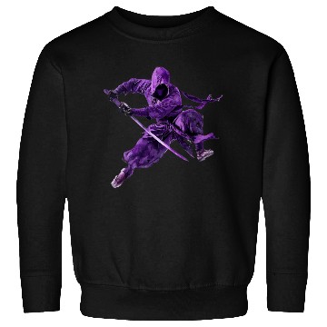 Discover Stealthy Samurai in Purple Armor Sweatshirts
