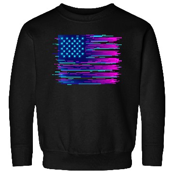 Discover Retro Neon Grunge American Flag Sweatshirts