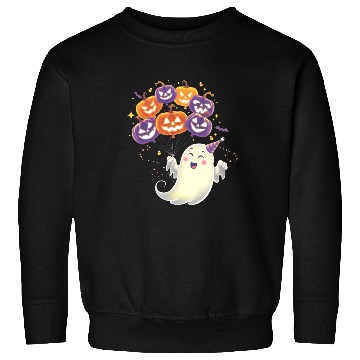 Discover Halloween Ghost with Jack-o'-Lantern Balloons Sweatshirts