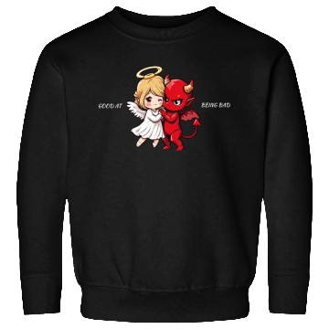 Discover Heavenly Angel vs Devil Cartoon Design Sweatshirts