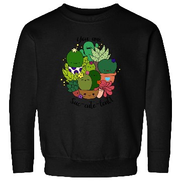 Discover Kawaii Succulent Garden Illustration Sweatshirts