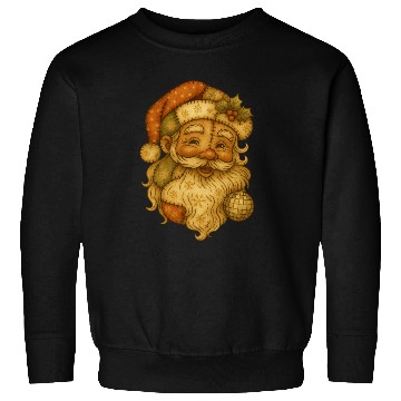 Discover Patchwork Santa Face Vintage Christmas Folk Art Sweatshirts