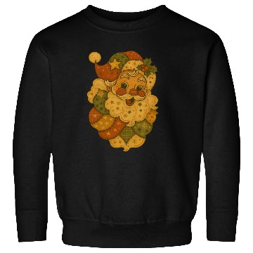 Discover Patchwork Santa Face Vintage Christmas Folk Art Sweatshirts