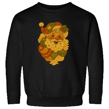 Discover Patchwork Santa Face Vintage Christmas Folk Art Sweatshirts