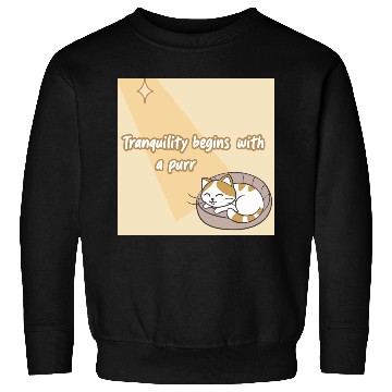 Discover Peaceful Cat Relaxation Illustration Sweatshirts