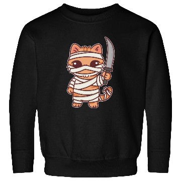 Discover Mummy Cat Warrior Cartoon Design Sweatshirts