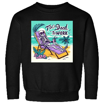 Discover Skeleton Relaxing at Beach Scene Sweatshirts