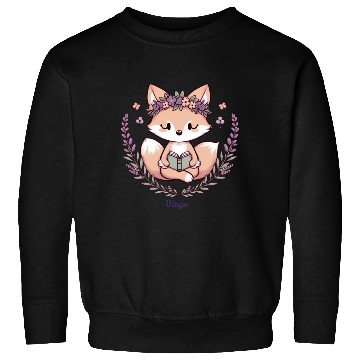 Discover Cute Fox Virgo Reading with Floral Crown Sweatshirts