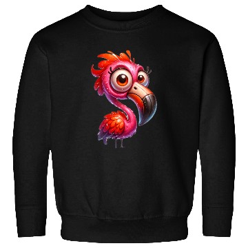 Discover Whimsical Pink Flamingo Cartoon Style Sweatshirts