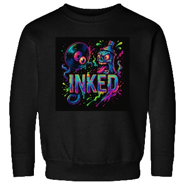 Discover Neon Graffiti Spray Can with Skull and Turntable Sweatshirts