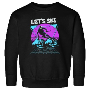 Discover Retro Snow Skiing Illustration Sweatshirts