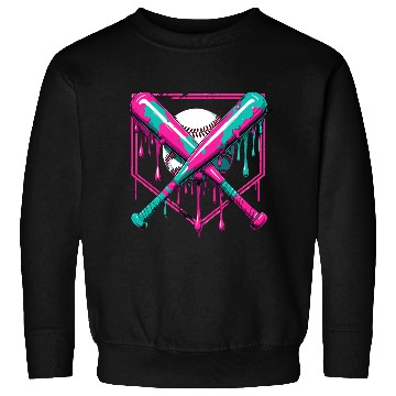Discover Neon Baseball Bat and Ball Art Sweatshirts