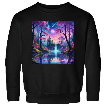 Discover Fantasy Landscape with Waterfall and Moon Sweatshirts