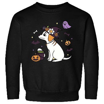 Discover Halloween Witch Dog Illustration Sweatshirts