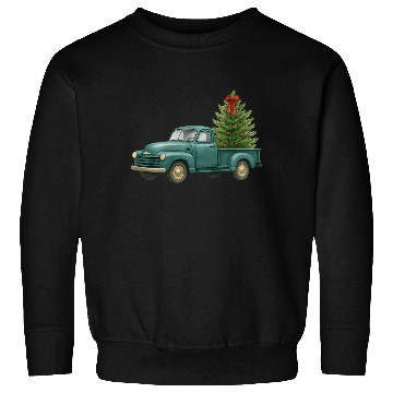 Discover Vintage Green Truck Christmas Tree Sweatshirts