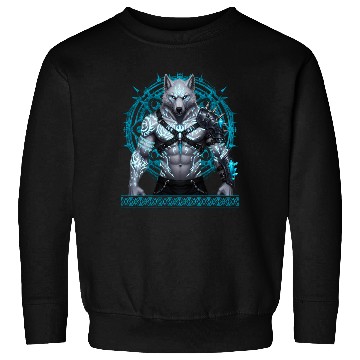 Discover Frostwolf Warrior with Arcane Runes Sweatshirts