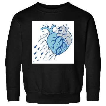 Discover Whimsical Cat Embracing Heart Sweatshirts