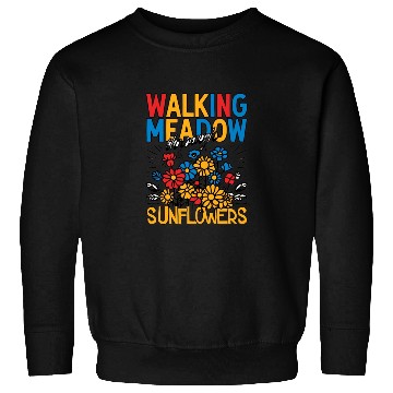 Discover Walking Meadow Sunflowers Design Sweatshirts