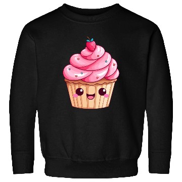 Discover Kawaii Cupcake with Pink Swirl Icing Sweatshirts