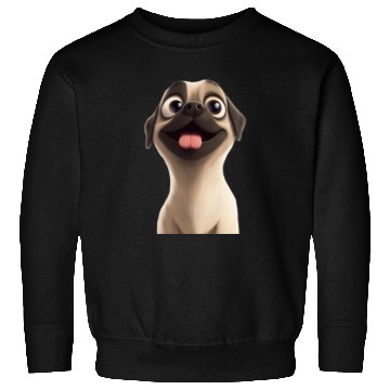 Discover Playful Pug Cartoon Design Sweatshirts